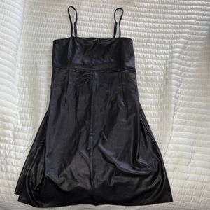 Leather Bodycon Mini Dress